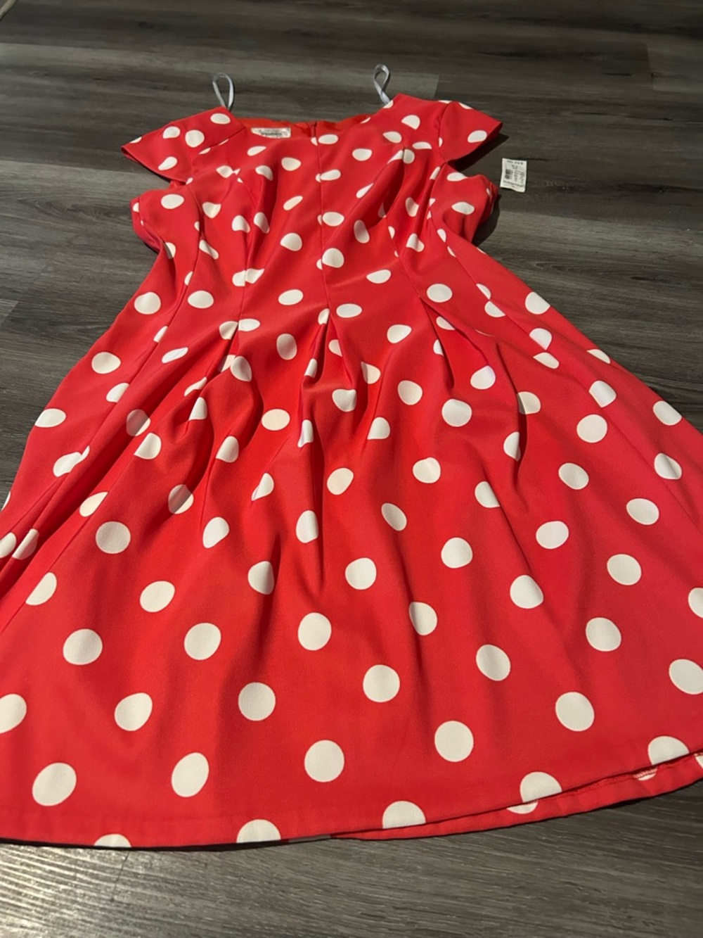 Dress Barn Red Polka Dot Casual Fit & Flare Dress